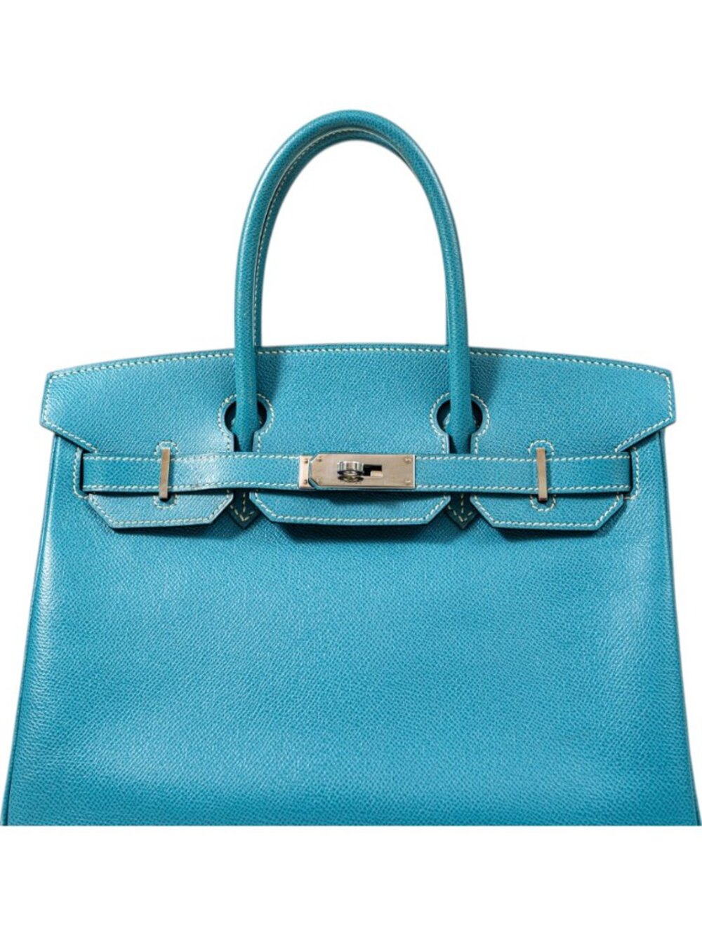 HERMES BIRKIN Epsom Leather PHW Blue Jean Size 30
